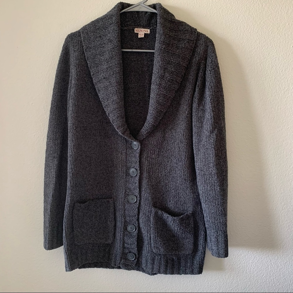 Merona (Target), oversized button-down boyfriend cardigan, gray, size XS